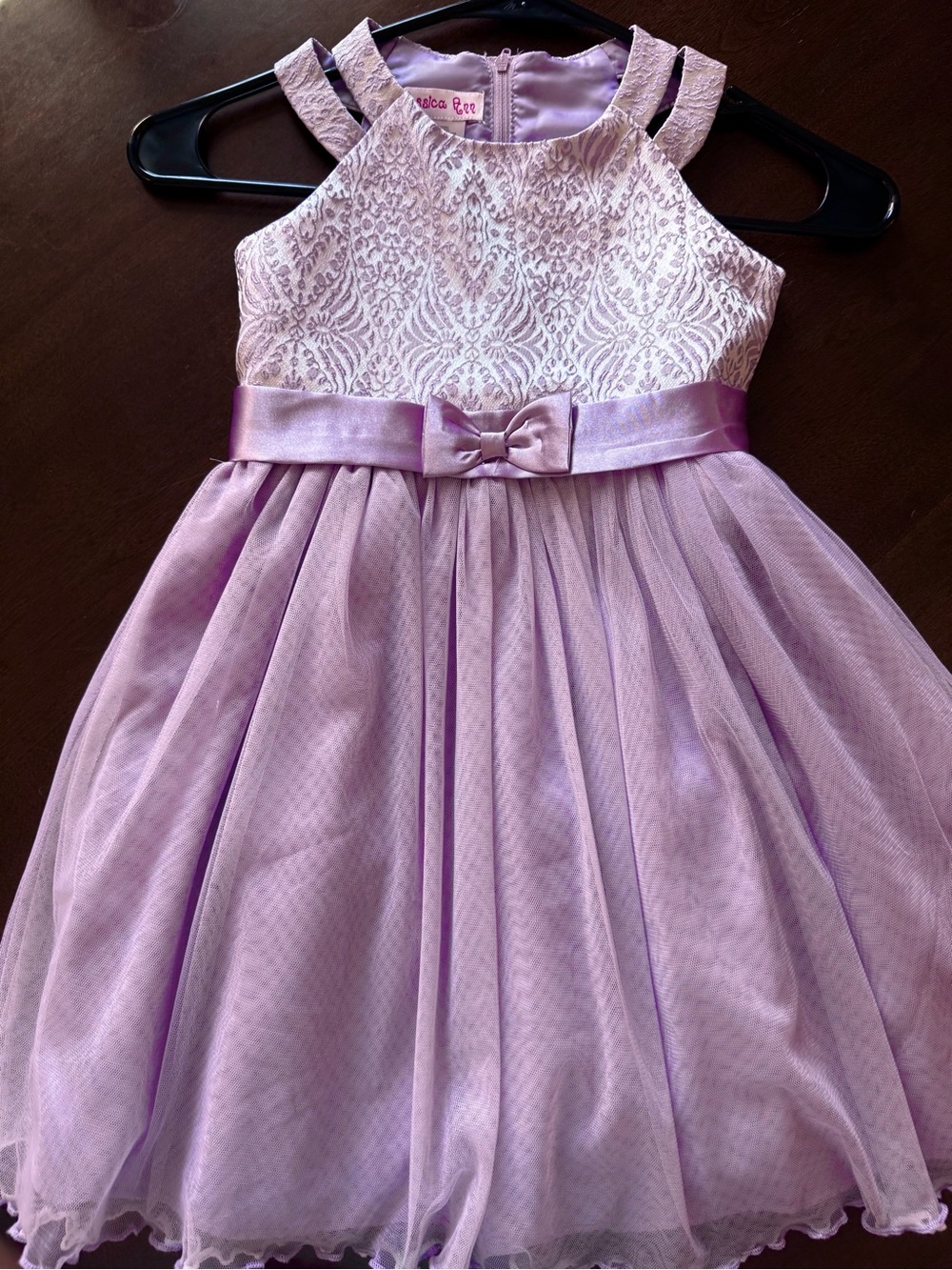 Jessica Ann Girls Lilac Lace Bodice Party Dress